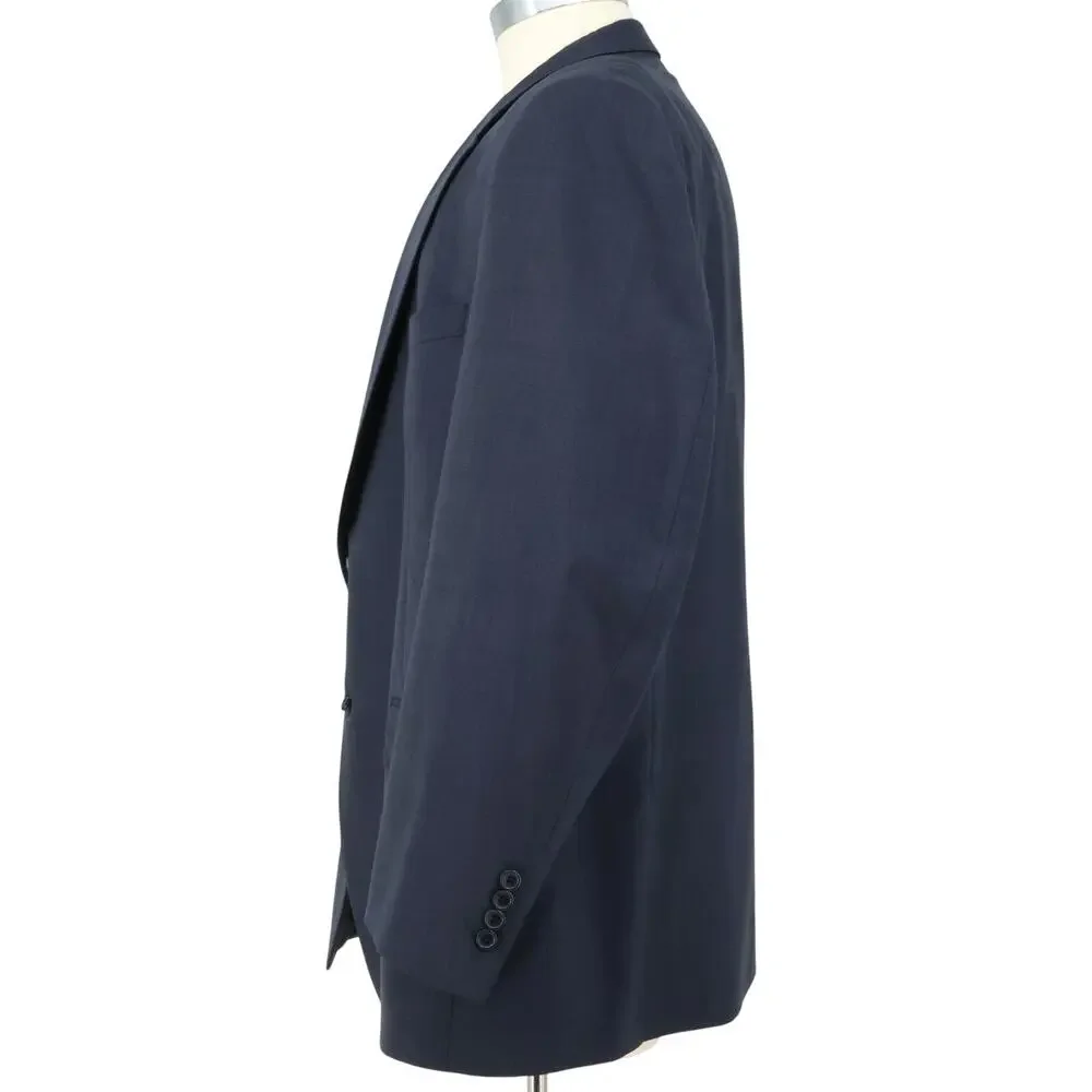 Jos A Bank Sport Coat Mens 50R Blue Wool Jacket Lined Blazer Micro Plaid Career